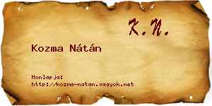 Kozma Nátán névjegykártya