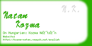 natan kozma business card